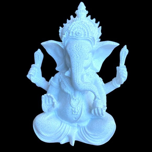 FOUR ARMED SEATED GANESH SCULPTURE - Picture 2 of 8